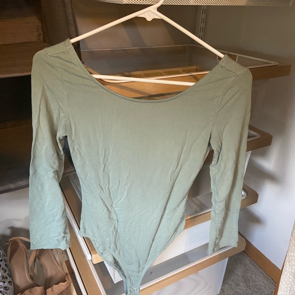 forever 21 sage green body suit